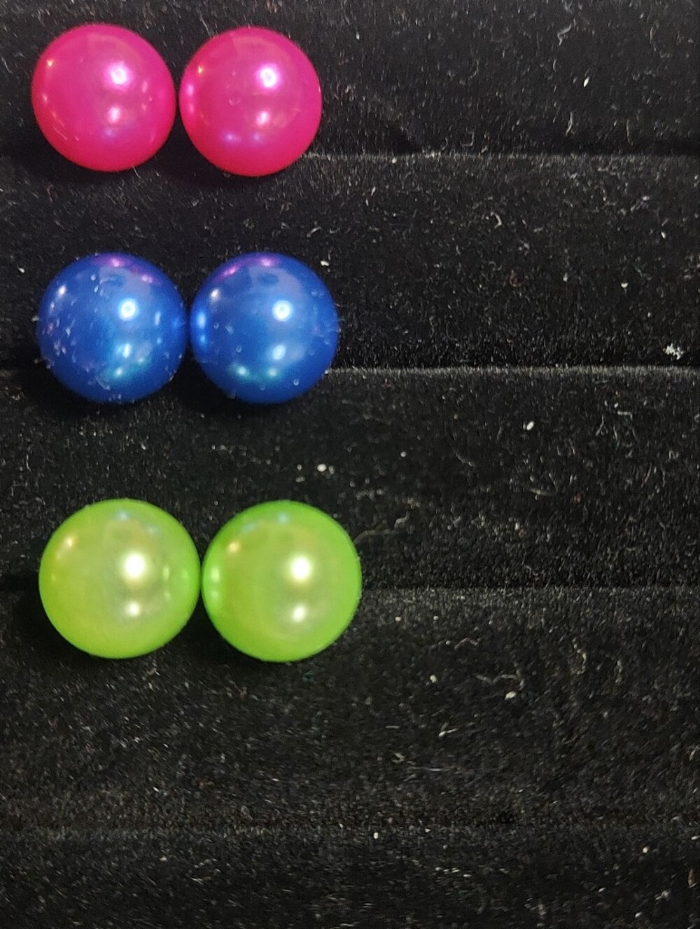 Faux Pearl 9.5mm Stud Earring Set of 8 - Picture 3 of 5